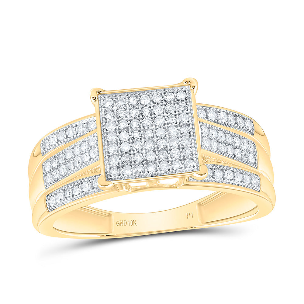 1/3CTW-NAT DIA P1 GIFT MICRO-PAVE SQUARE RING Daisy Joyeria