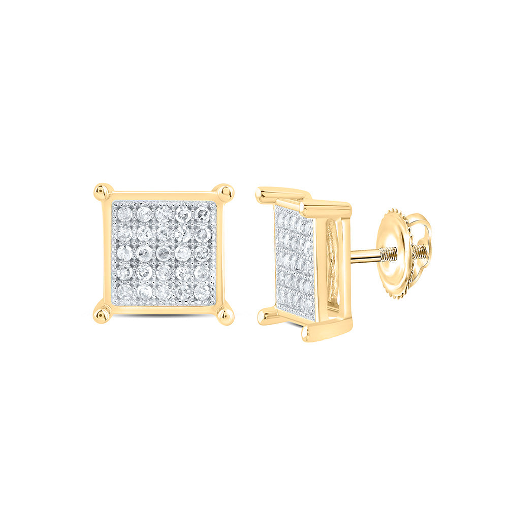 1/8CTW-NAT DIA P1 GIFT MICRO-PAVE SQUARE EARRING Daisy Joyeria