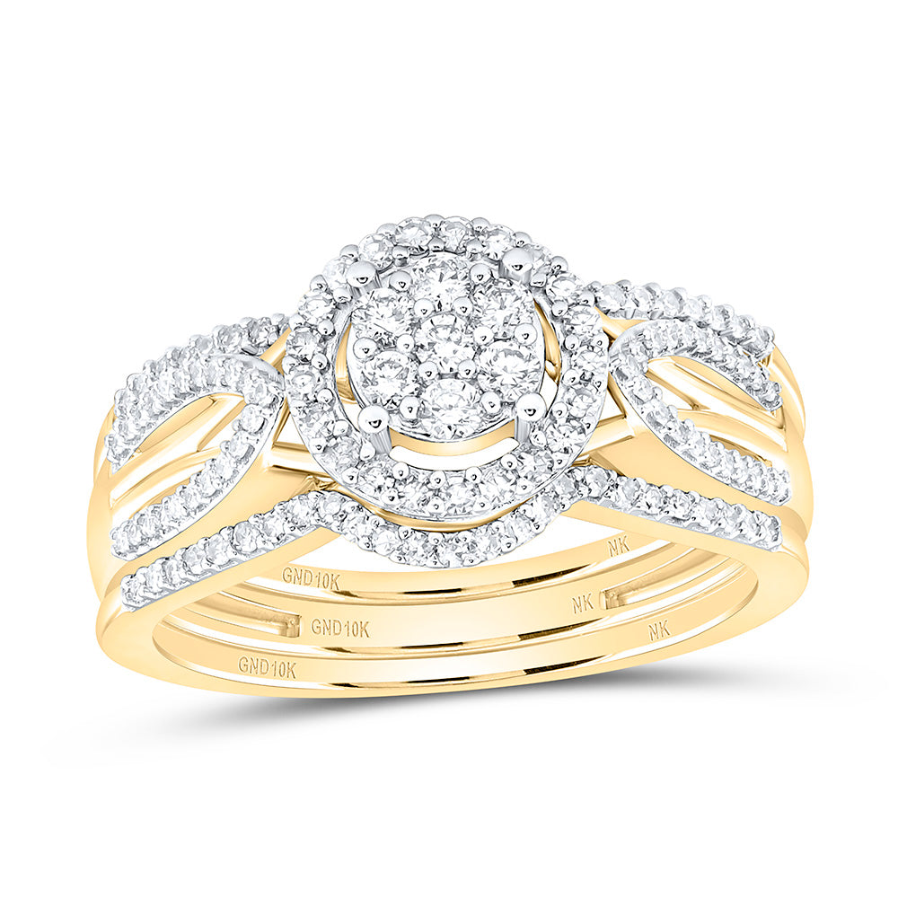 1/2CTW-NAT DIA NK FASHION ROUND BRIDAL SET Daisy Joyeria