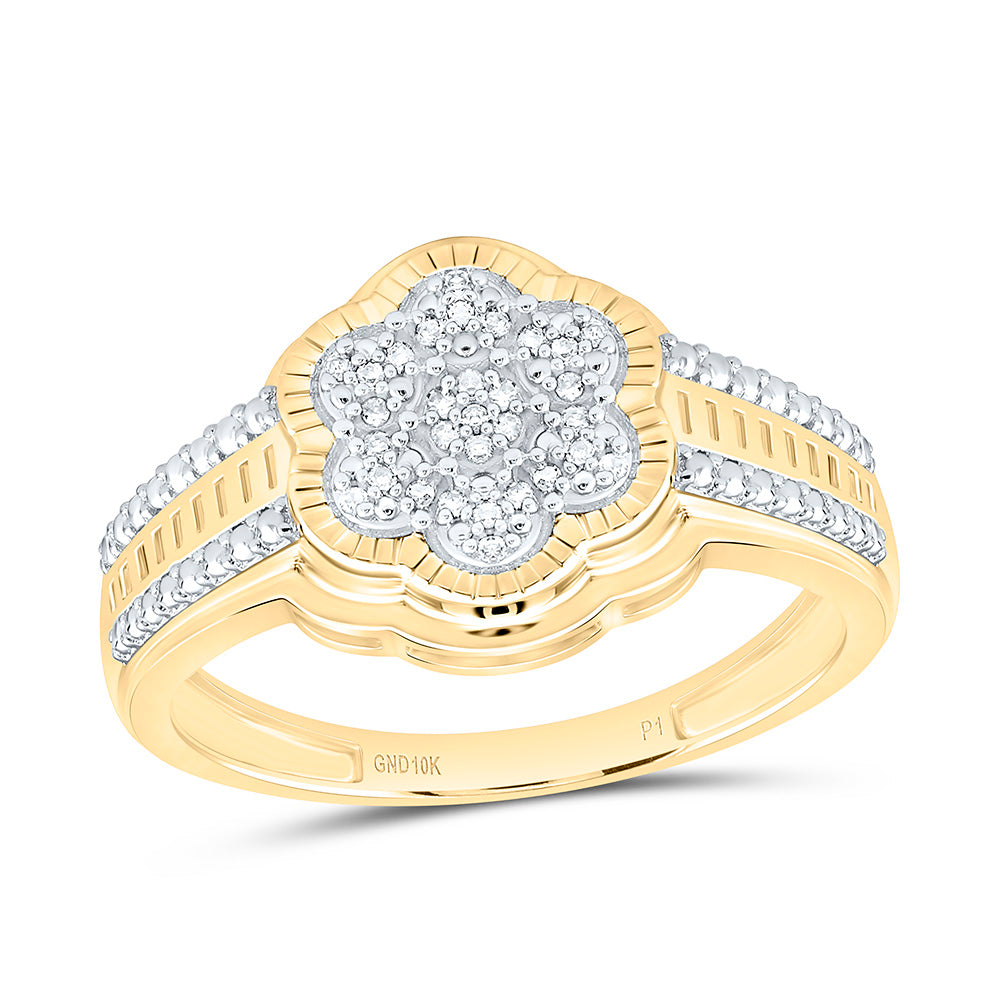 1/20CTW-NAT DIA P1 GIFT FLOWER RING Daisy Joyeria