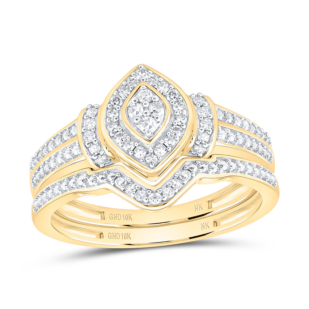 1/5CTW-NAT DIA NK FASHION MARQUISE BRIDAL SET Daisy Joyeria