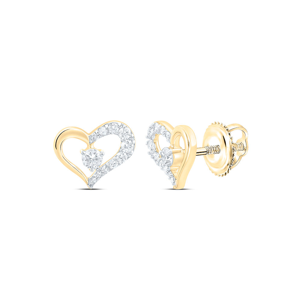 1/3CTW-NAT DIA P1 GIFT HEART EARRING Daisy Joyeria