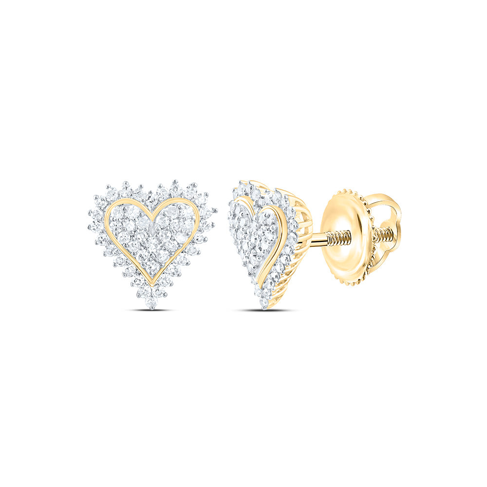 1/5CTW-NAT DIA NK FASHION HEART EARRING Daisy Joyeria