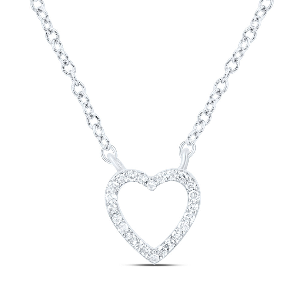 1/20CTW-NAT DIA P1N GIFT HEART NECKLACE (18 INCH) Daisy Joyeria