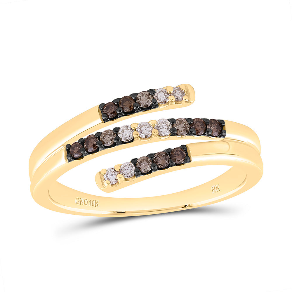 1/4CTW-NAT DIA NK FASHION COGNAC NATURAL RING Daisy Joyeria