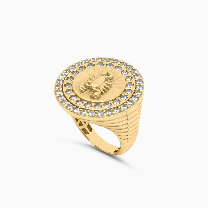 Anillo de Escorpión en Oro 14K con Piedras Claras Pochy Jewelry