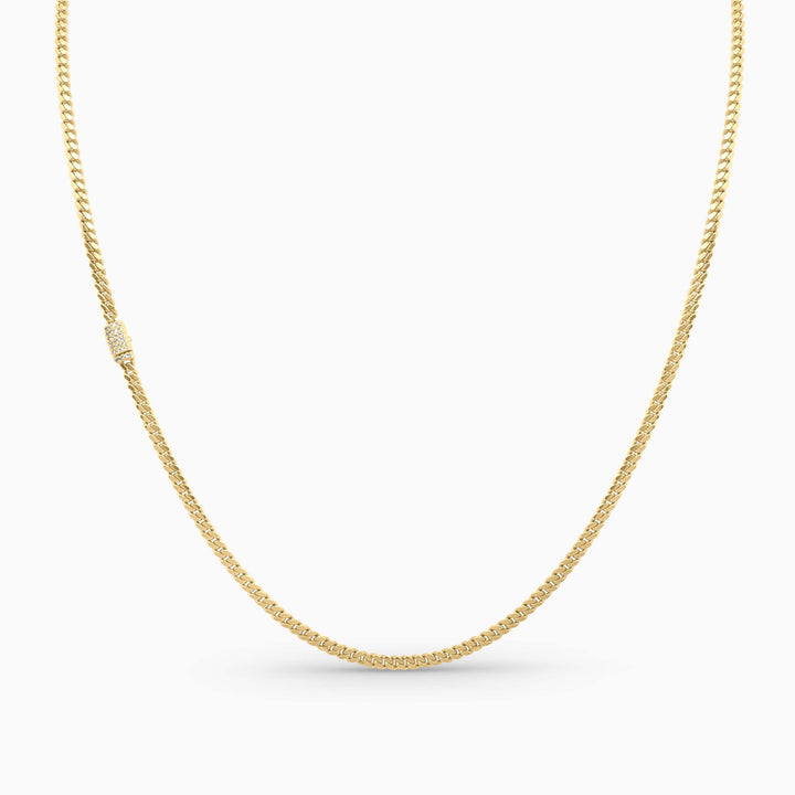 Cadena Cubana Delgada con Cierre con Piedras Pochy Jewelry