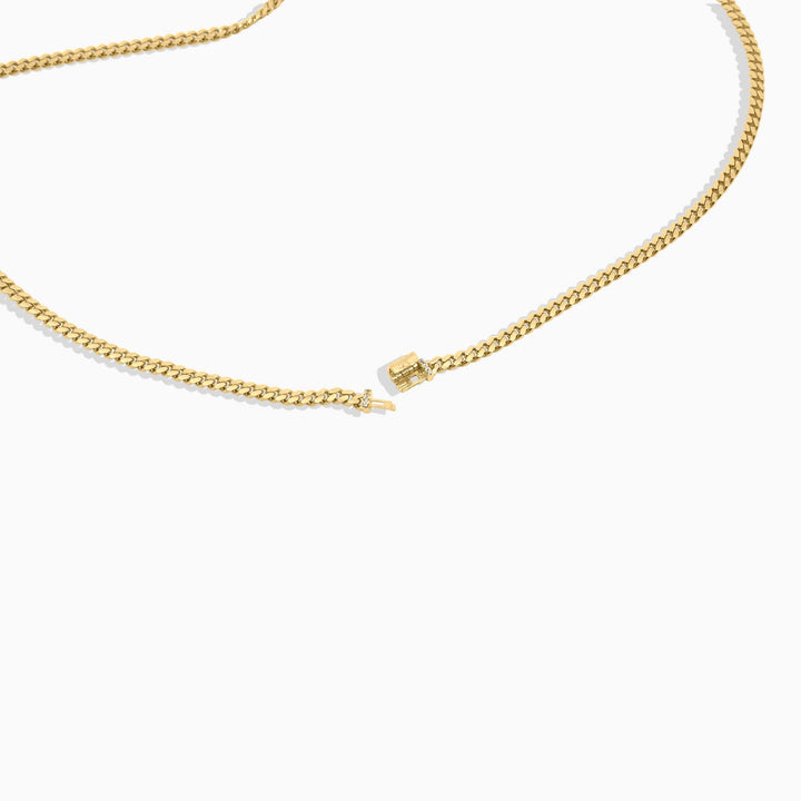 Cadena Cubana Delgada con Cierre con Piedras Pochy Jewelry