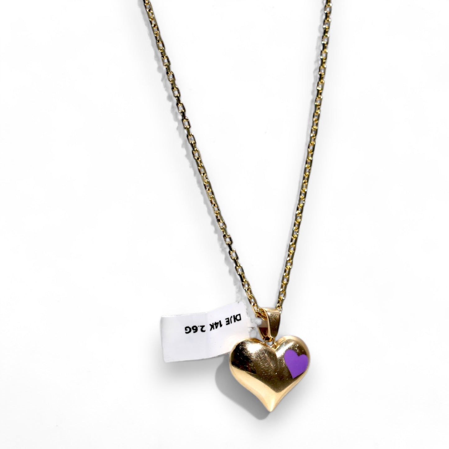 14K Necklace with 4.9g Heart Pendant (2.6g)