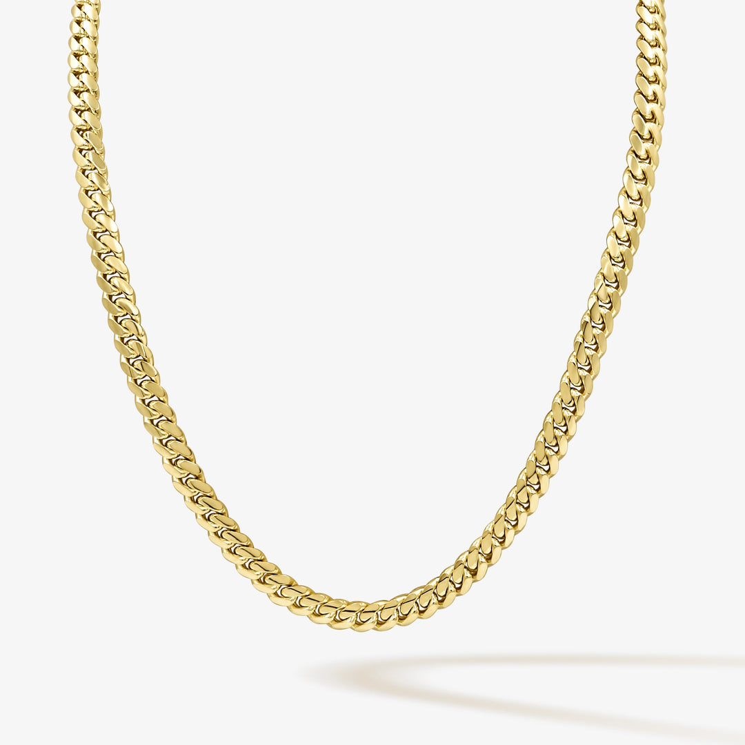 8mm Cadena Cubana - Oro Solido Hecha a Mano en Miami Daisy Joyeria