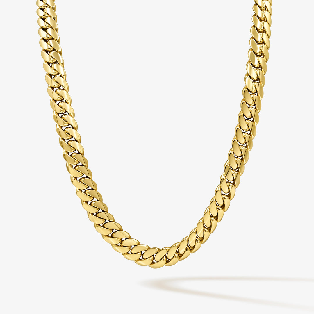 13mm Cadena Cubana - Oro Solido Hecha a Mano en Miami Daisy Joyeria
