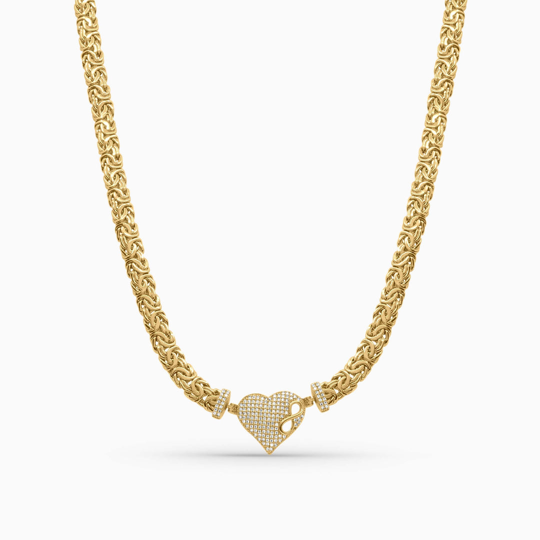 Gargantilla de Oro con Dije de Corazón y Detalles Brillantes 10k Daisy Joyeria