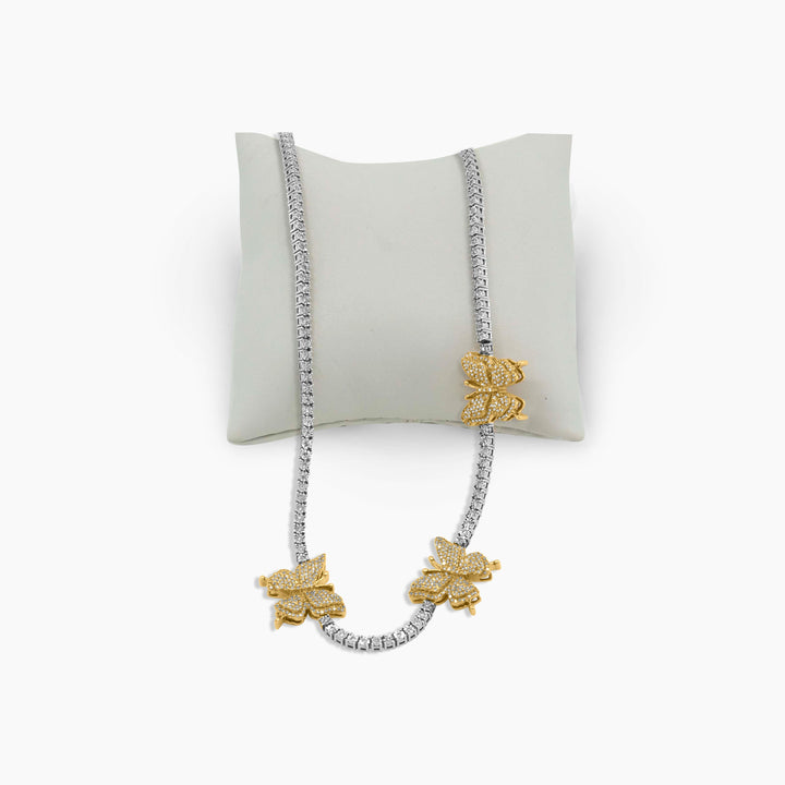 Cadena Tennis con Mariposas Pavé en 10k Daisy Joyeria