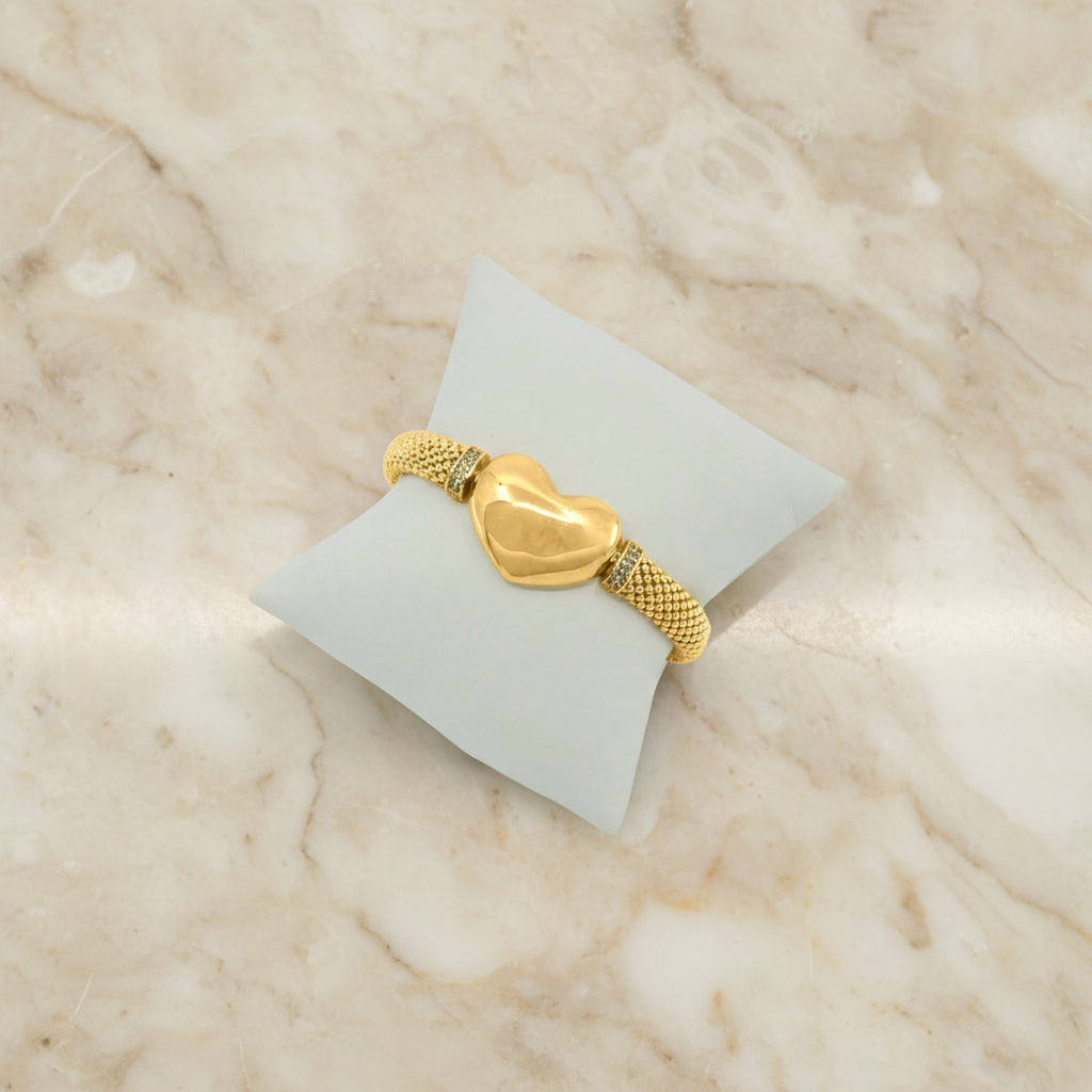 Pulsera de Oro con Dije Corazon en 10k Daisy Joyeria