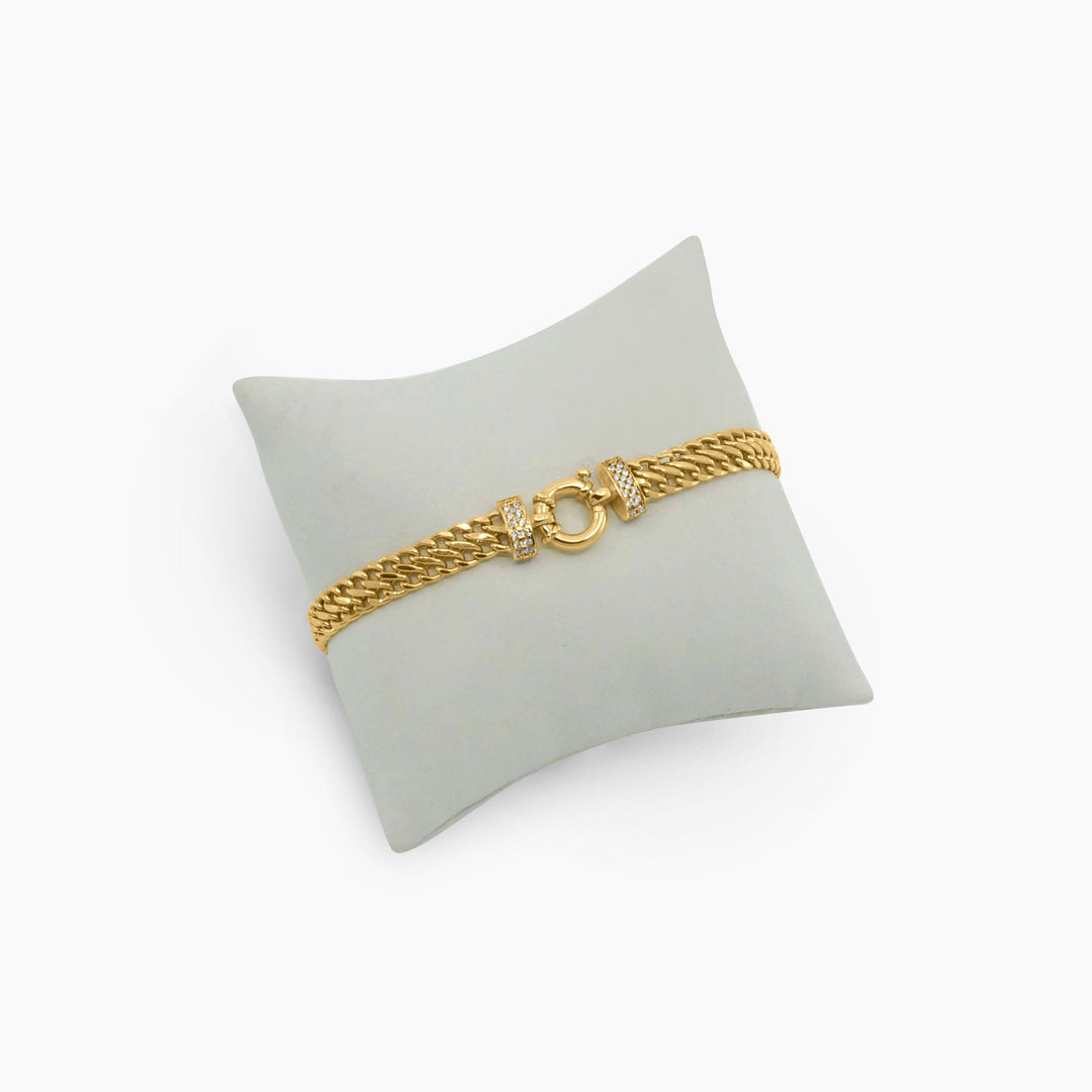 Pulsera de Oro con Detalle Texturizado en 10k Daisy Joyeria