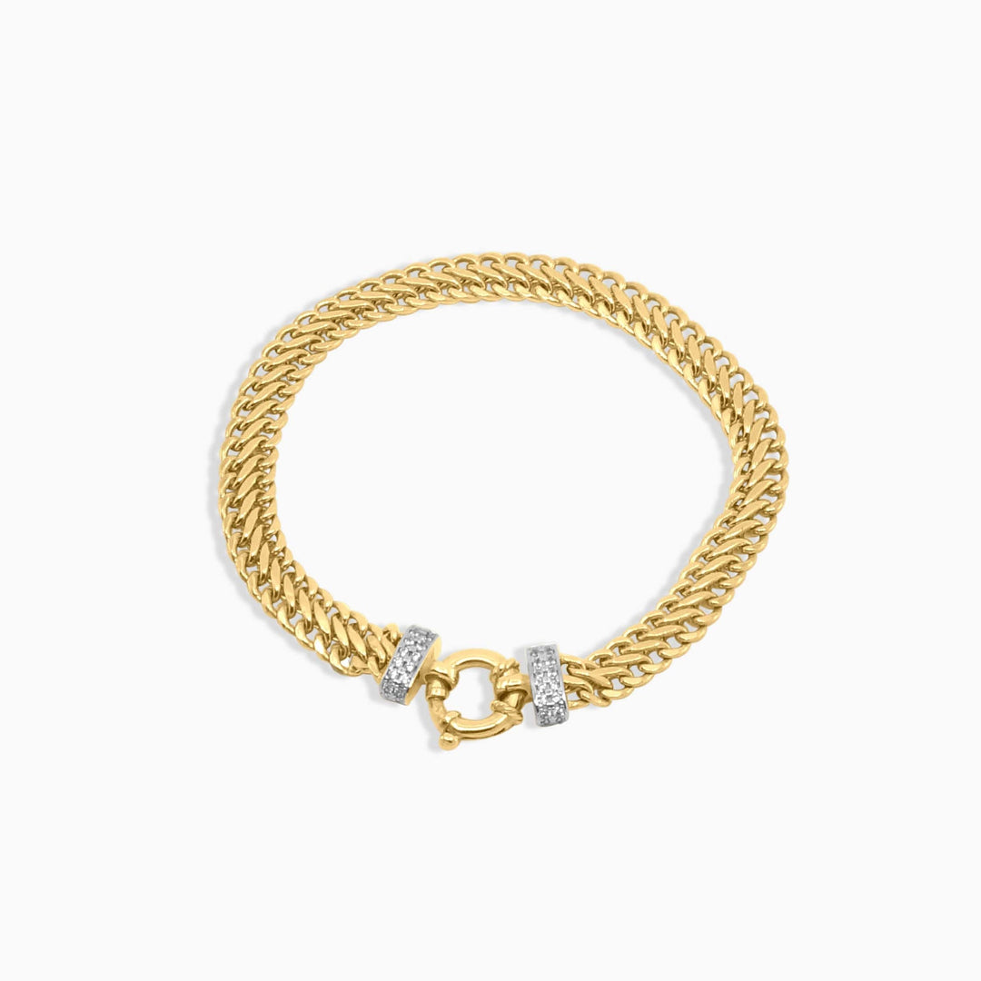 Pulsera de Oro con Detalle Texturizado en 10k Daisy Joyeria