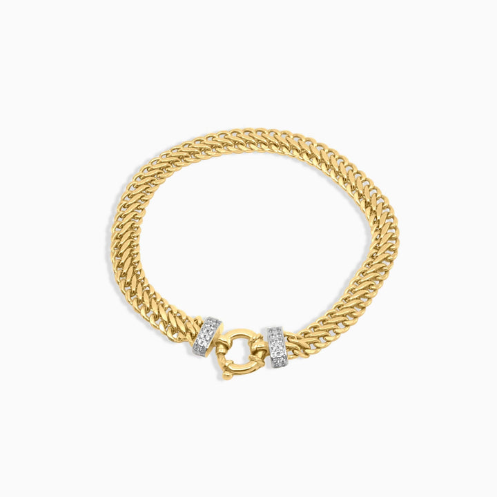 Pulsera de Oro con Detalle Texturizado en 10k Daisy Joyeria