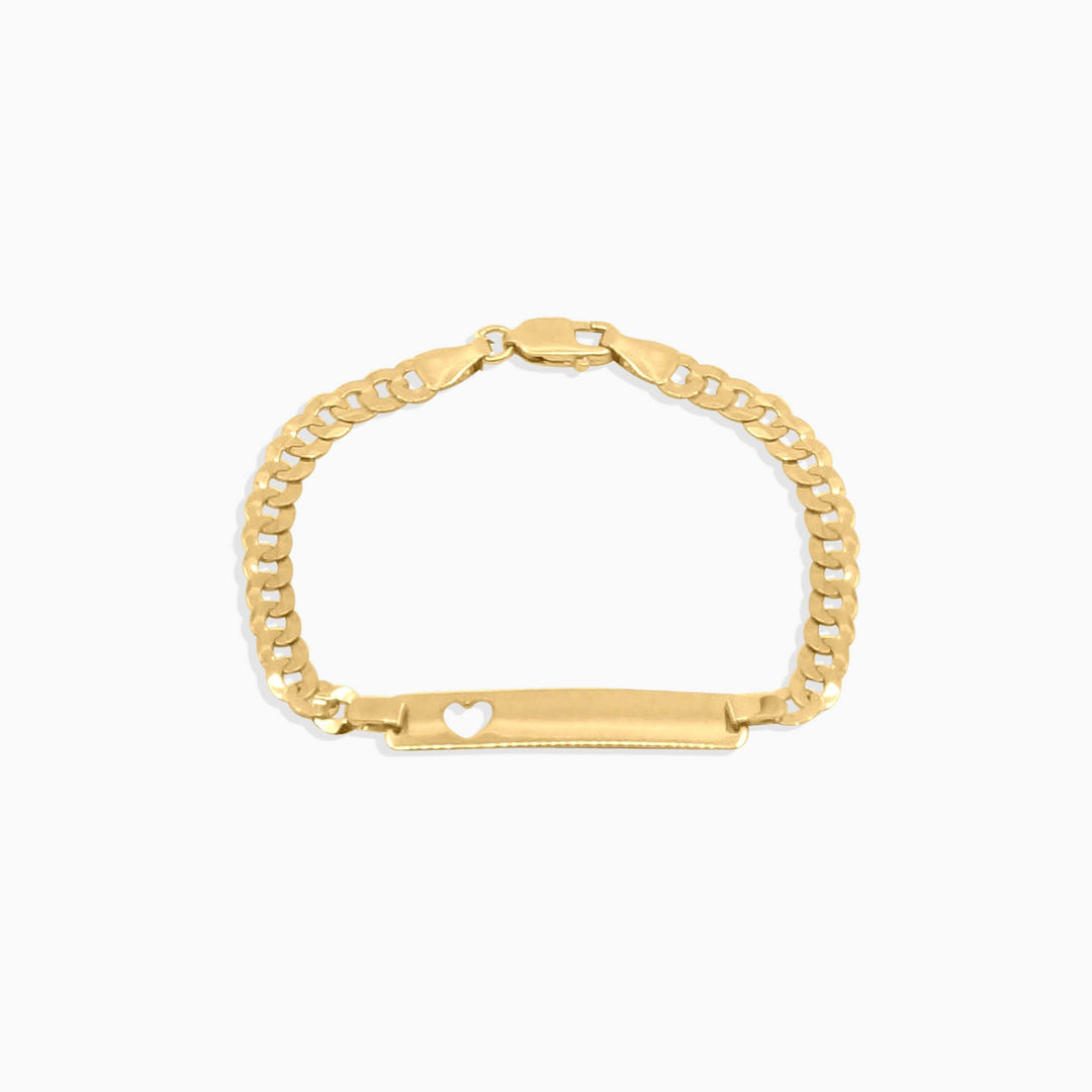 Pulsera Infantil en Oro 10K con Corazón Calado Daisy Joyeria