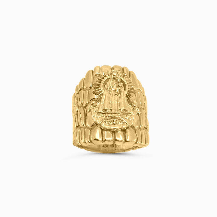 Anillo Virgen de la Caridad del Cobre en Oro 10K Daisy Joyeria