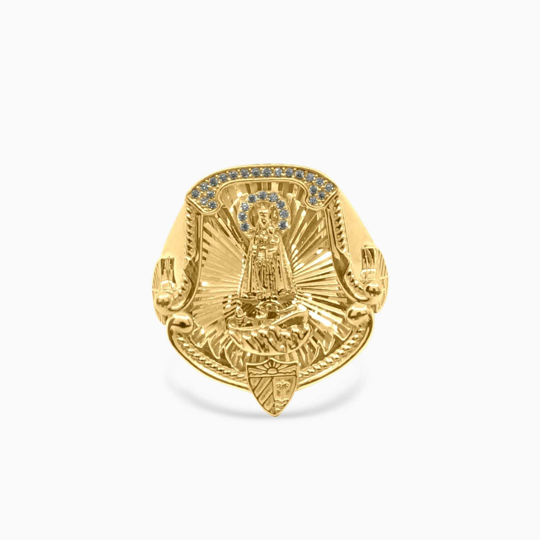 Anillo Virgen de la Caridad Escudo en Oro 10K Daisy Joyeria