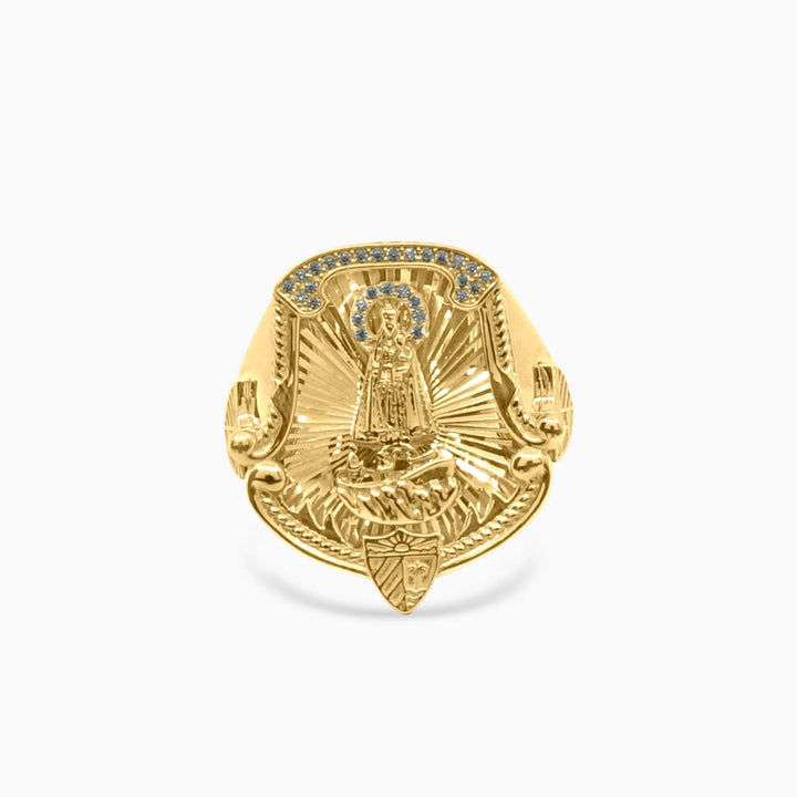 Anillo Virgen de la Caridad Escudo en Oro 10K Daisy Joyeria