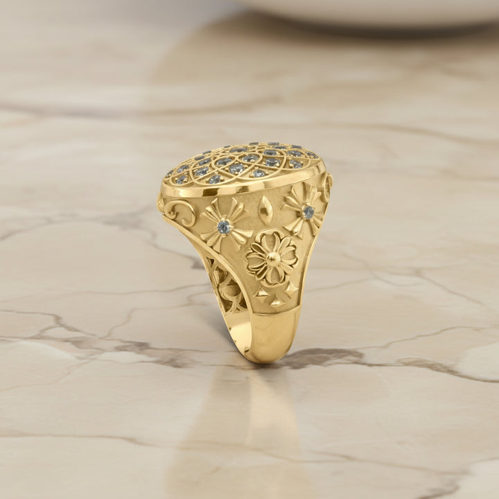 Anillo Roseta de hombre en Oro 10K Daisy Joyeria