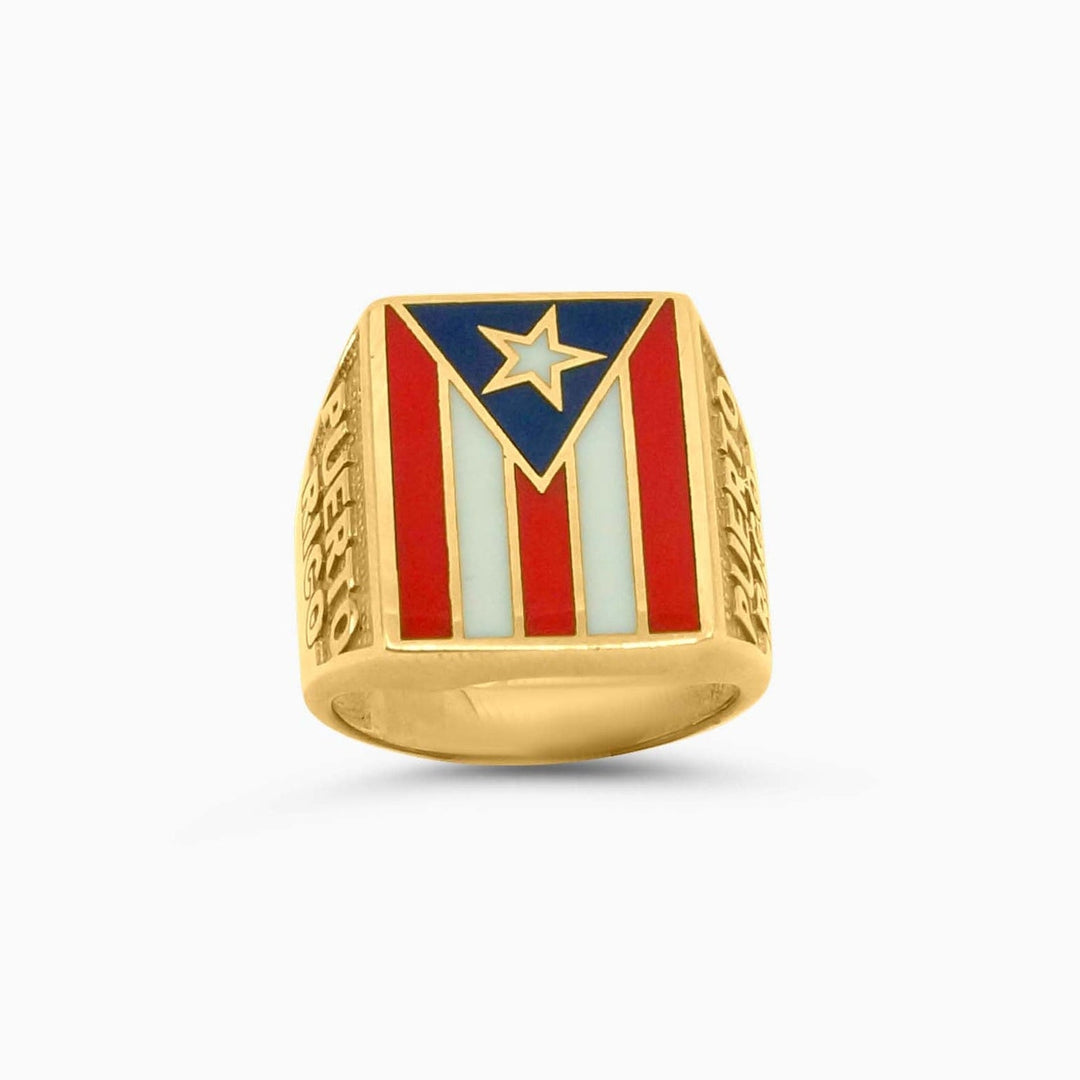 Anillo Bandera de Puerto Rico Esmaltado 10K Daisy Joyeria