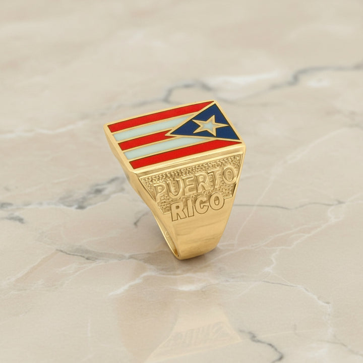 Anillo Bandera de Puerto Rico Esmaltado 10K Daisy Joyeria