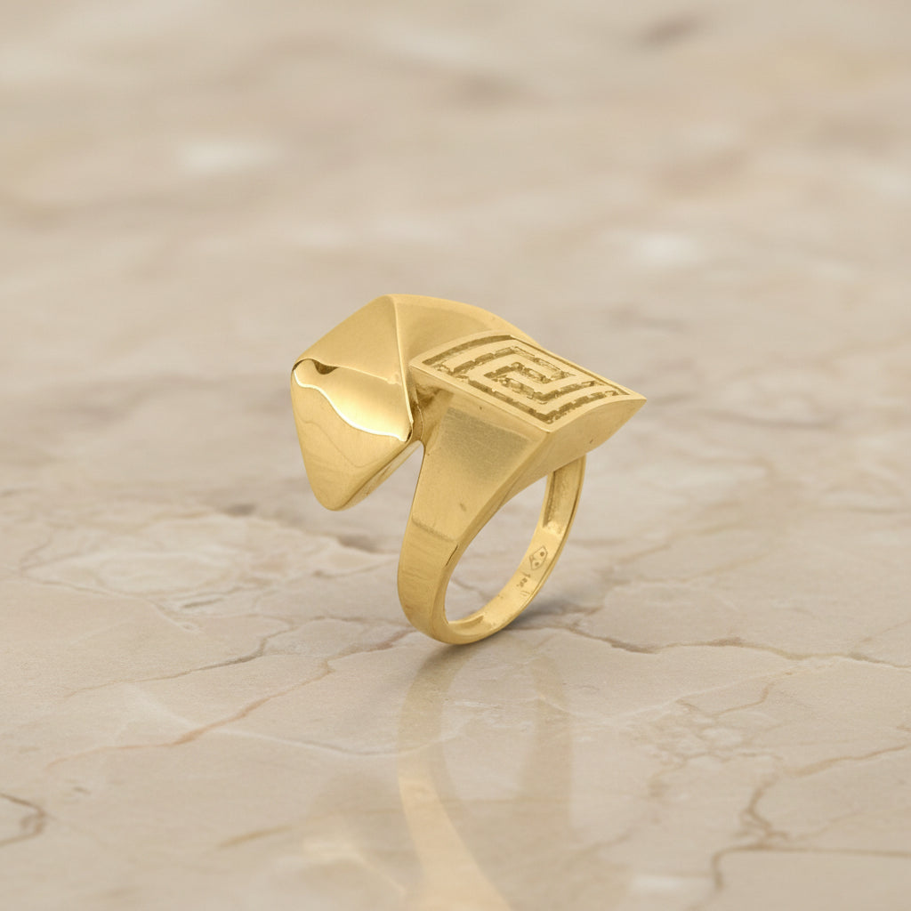 Anillo Cuadro Geométrico en Oro 14K Daisy Joyeria