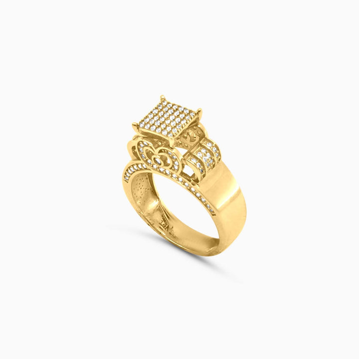 Anillo Cuadrado Pavé en Oro 14K Daisy Joyeria