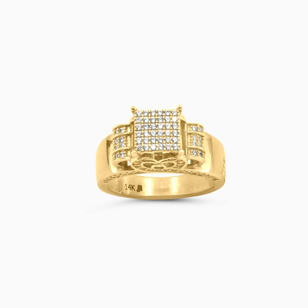 Anillo Cuadrado Pavé en Oro 14K Daisy Joyeria