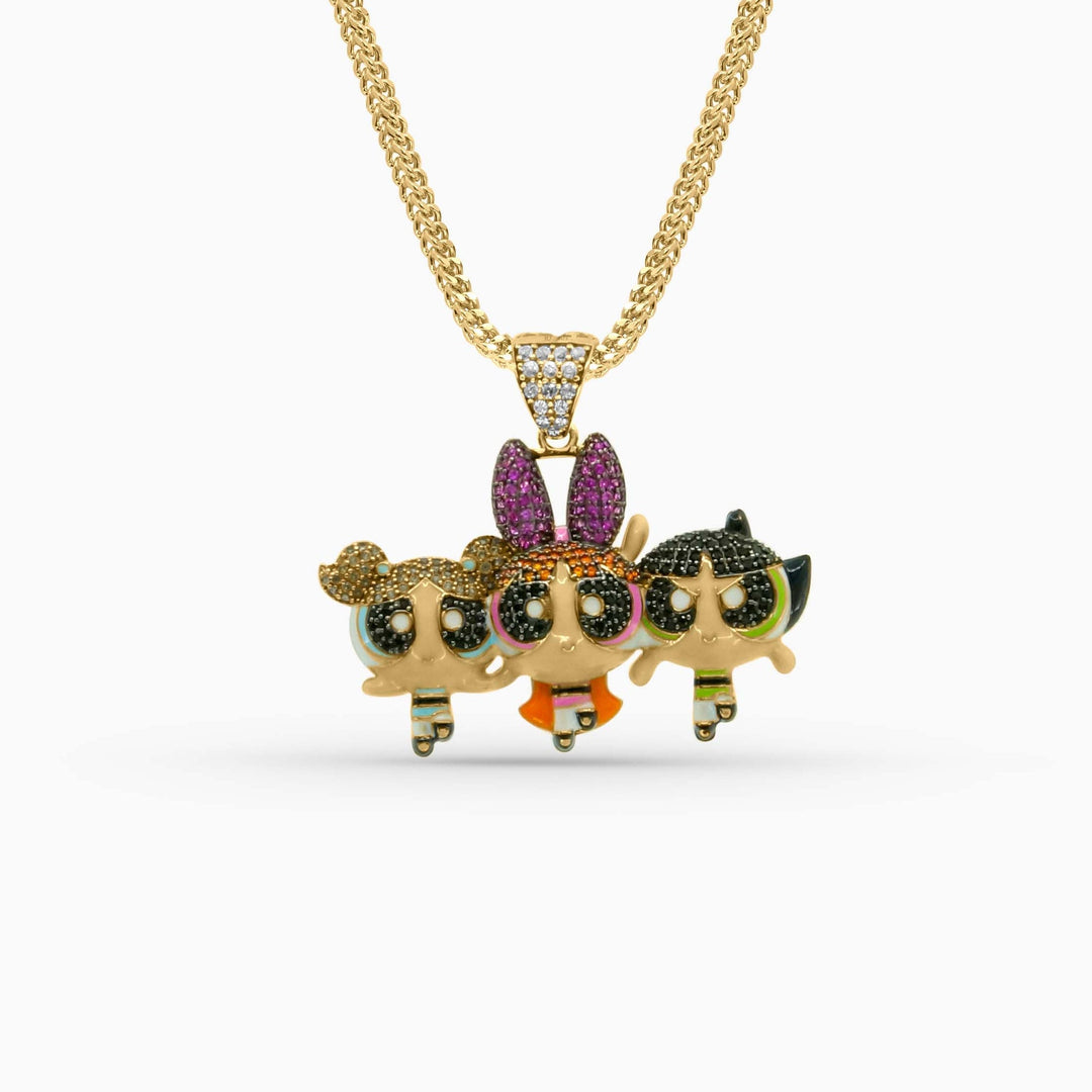 Dije de Las Chicas Superpoderosas de Oro 10K Daisy Joyeria