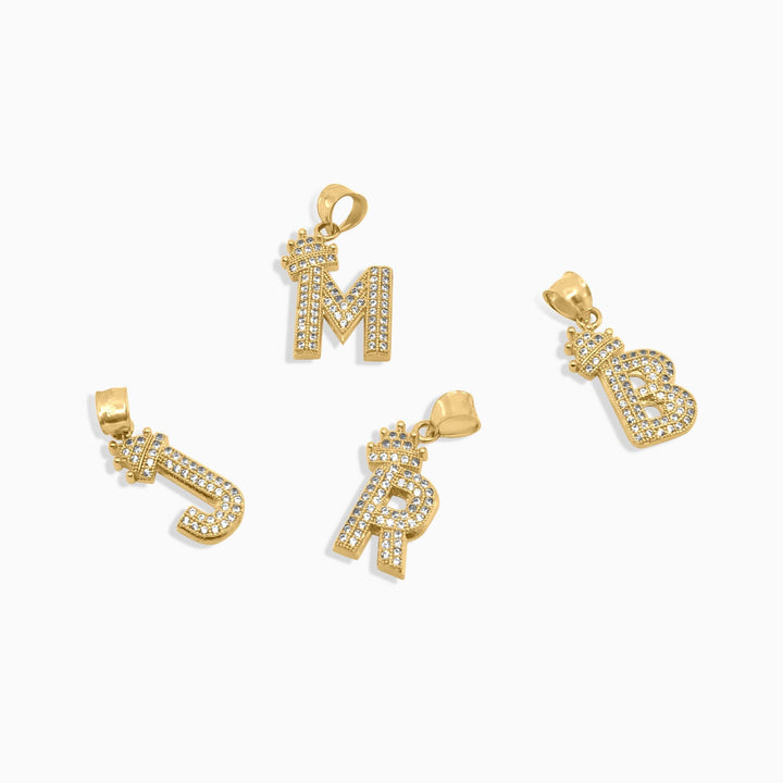 Dijes de Letra con Corona en Oro 10K Daisy Joyeria