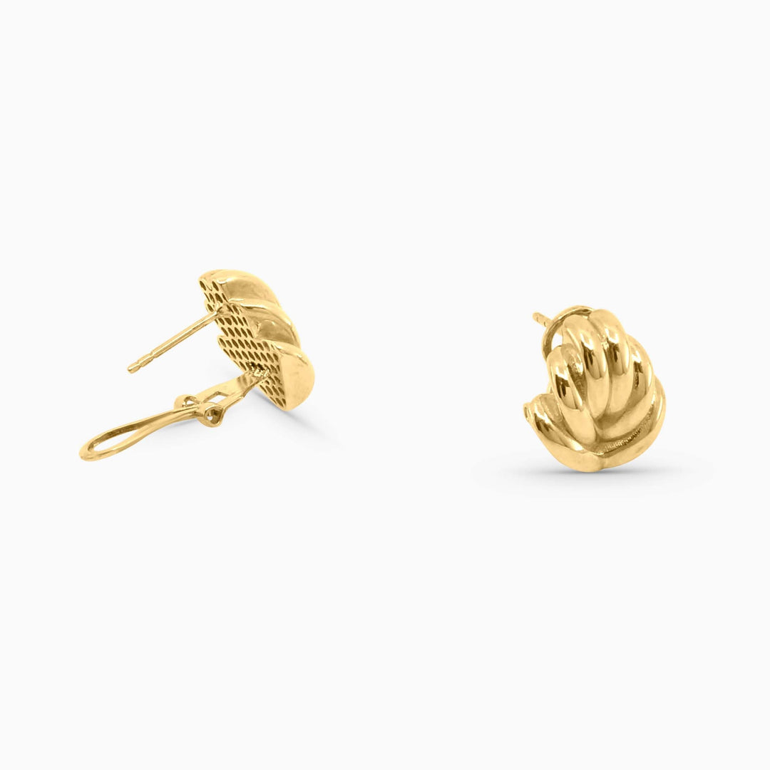 Aretes Nudo Clasico Brillante en 10k Daisy Joyeria