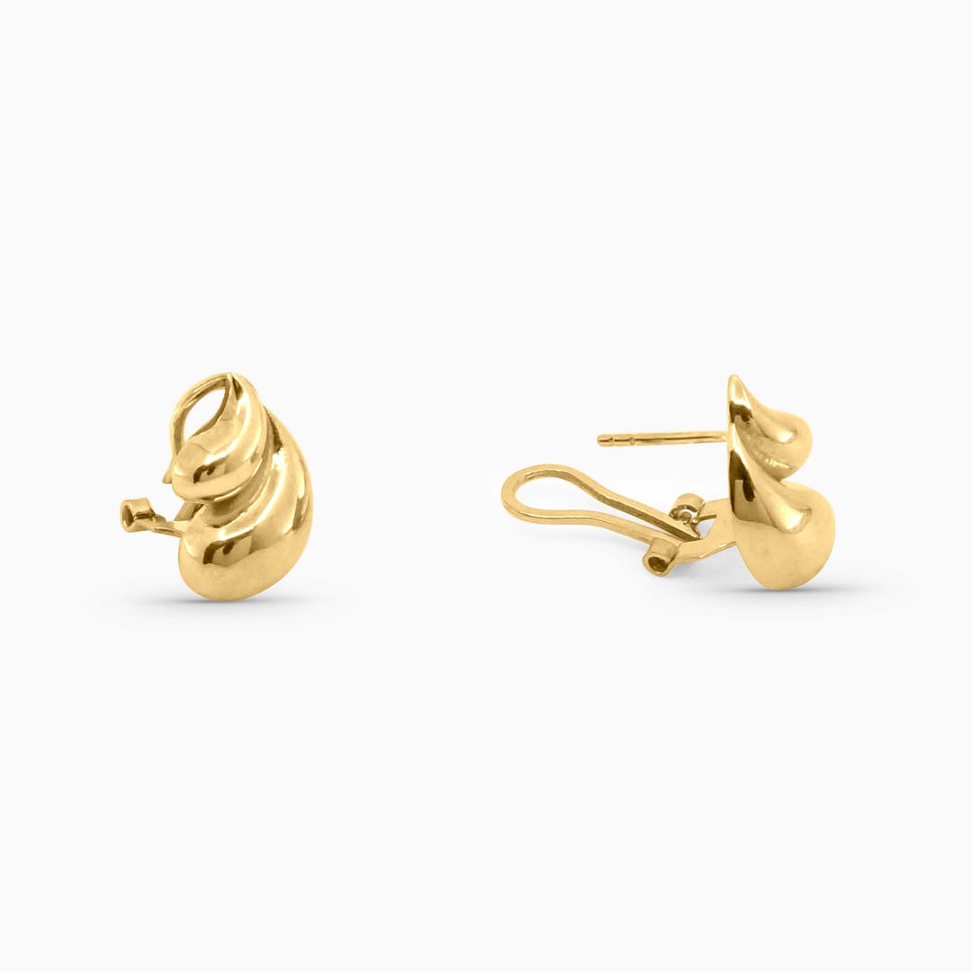 Aretes Espiral Elegante Pulido en 10k Daisy Joyeria