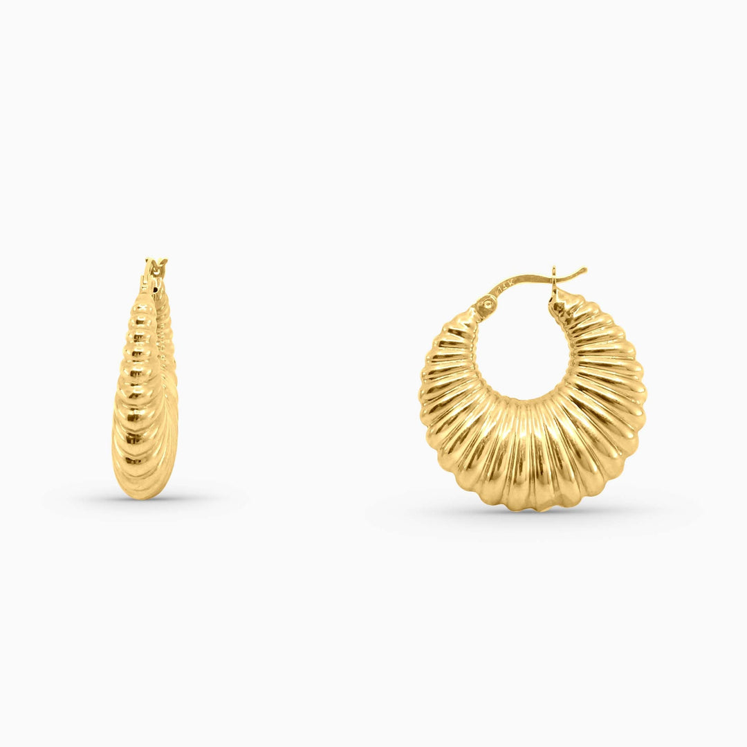 Aretes Argolla Cuerda Enroscada en 14k Daisy Joyeria