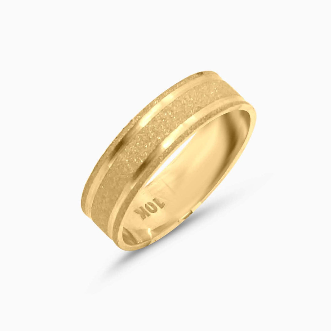Anillo Banda Lisa 10K – Acabado Mate y Pulido Daisy Joyeria