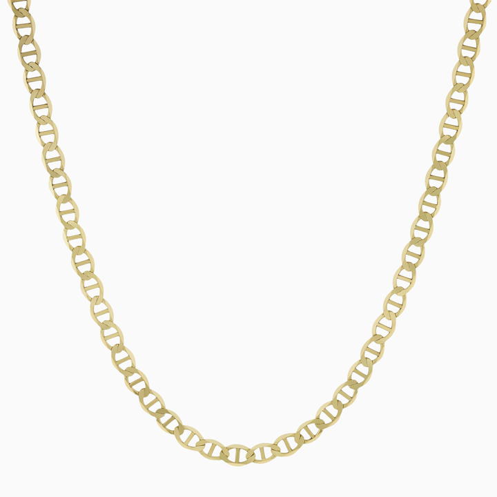 Collar de Eslabón Marinero Plano en Oro 10K Pochy Jewelry
