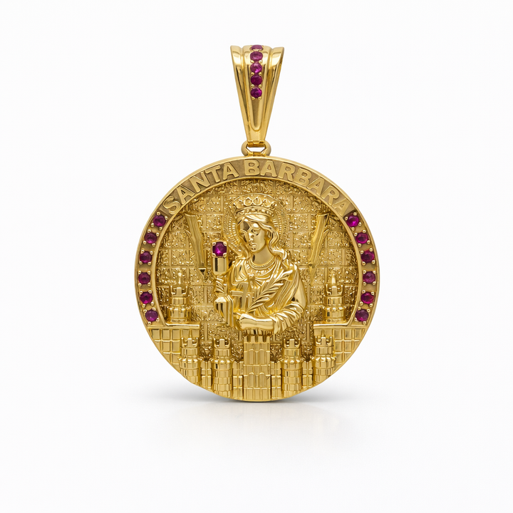 Medalla de Santa Bárbara en Oro 10K Daisy Joyeria