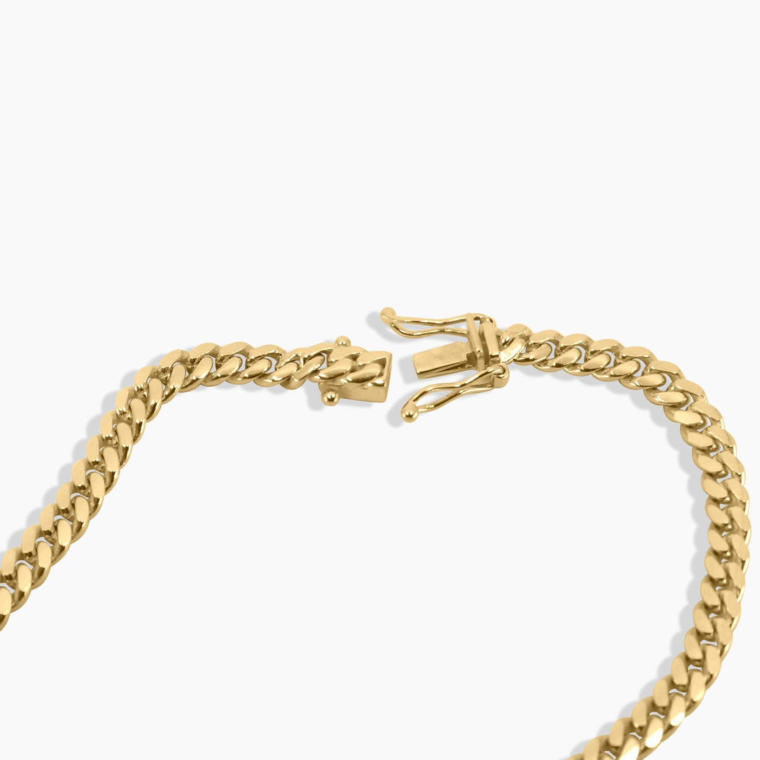 3mm Solid Machine-Made Cuban Link Chain – Gold Daisy Joyeria