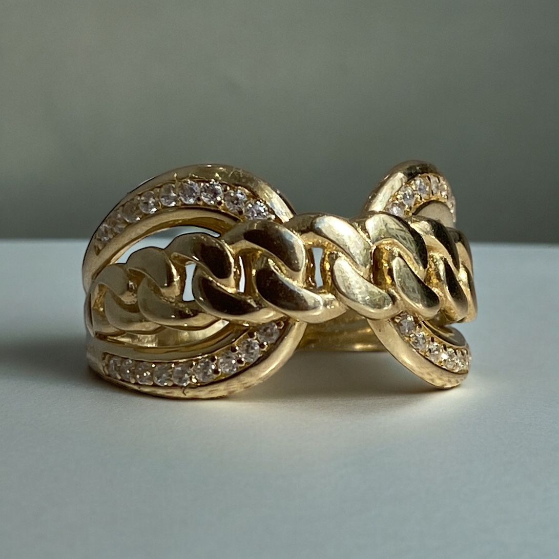 ANILLO TEJIDO DE CADENA 14K 3G