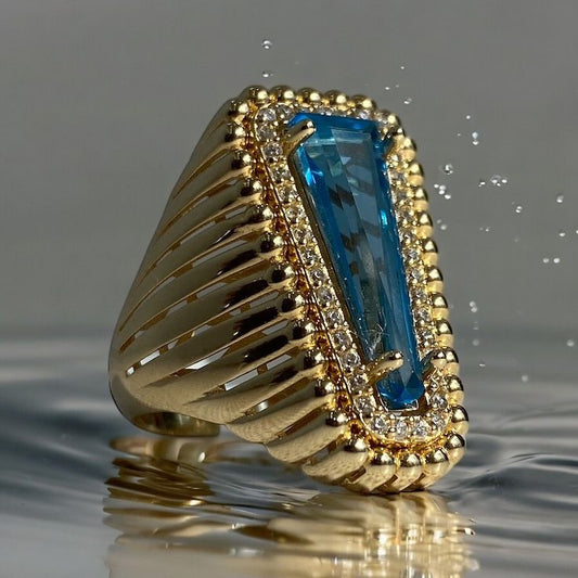 BLUE STONE RING 14K 6.2G