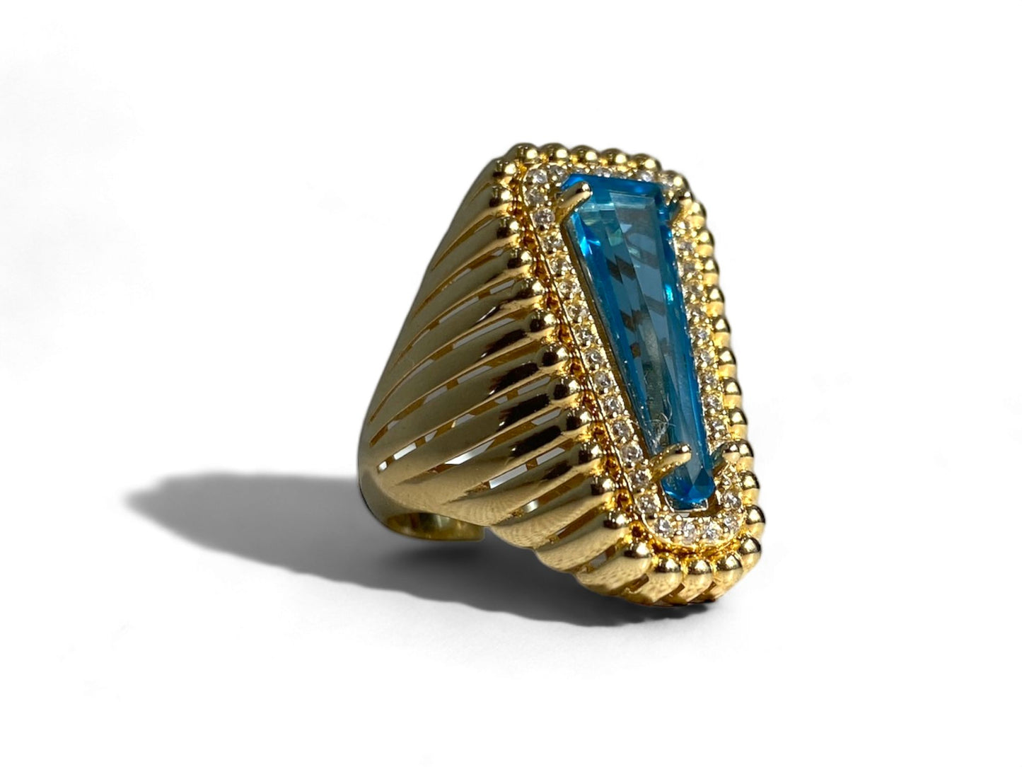 BLUE STONE RING 14K 6.2G