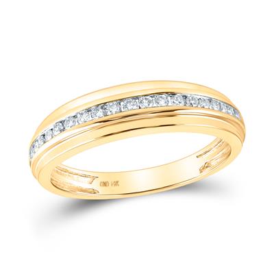 10k Yellow Gold Round Diamond Halo Matching Wedding Ring Set 7/8 Cttw Daisy Joyeria