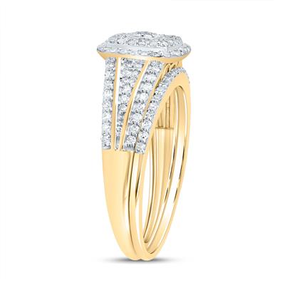 10K 1/2CTW-DIA NK CUSHION DOUBLE HALO BRIDAL SET Daisy Joyeria