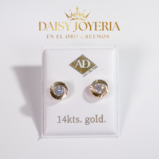 Aretes pequeños con Brillate 14k