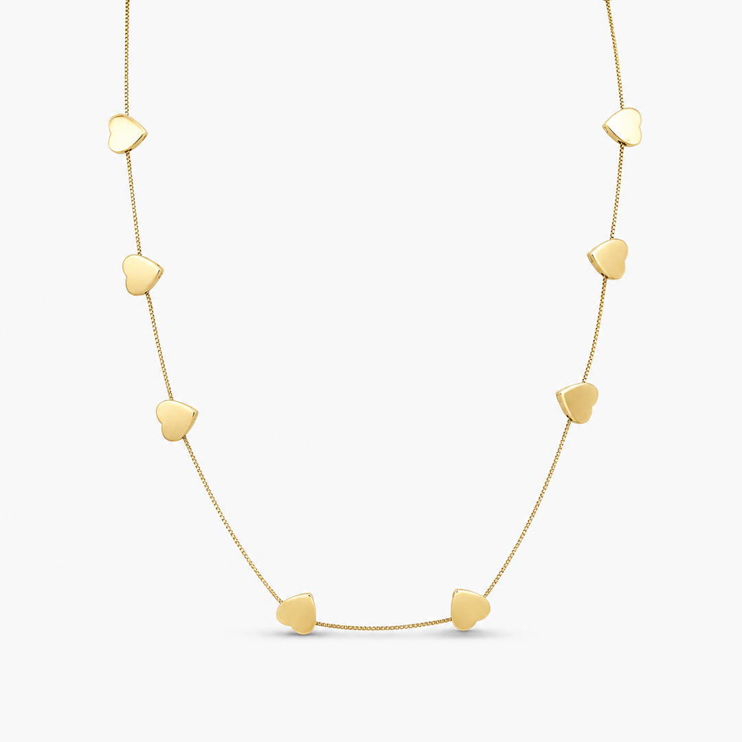 Cadena de Corazones en Oro 14K