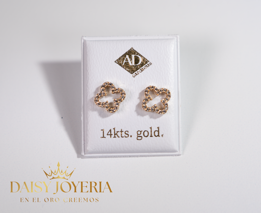 Florecita con piedras 14k