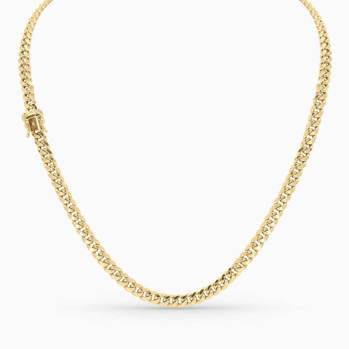 Cadena Cubana Hueca en Oro 10K Pochy Jewelry