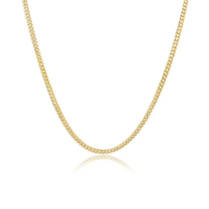 3mm Solid Machine-Made Cuban Link Chain – Gold Daisy Joyeria